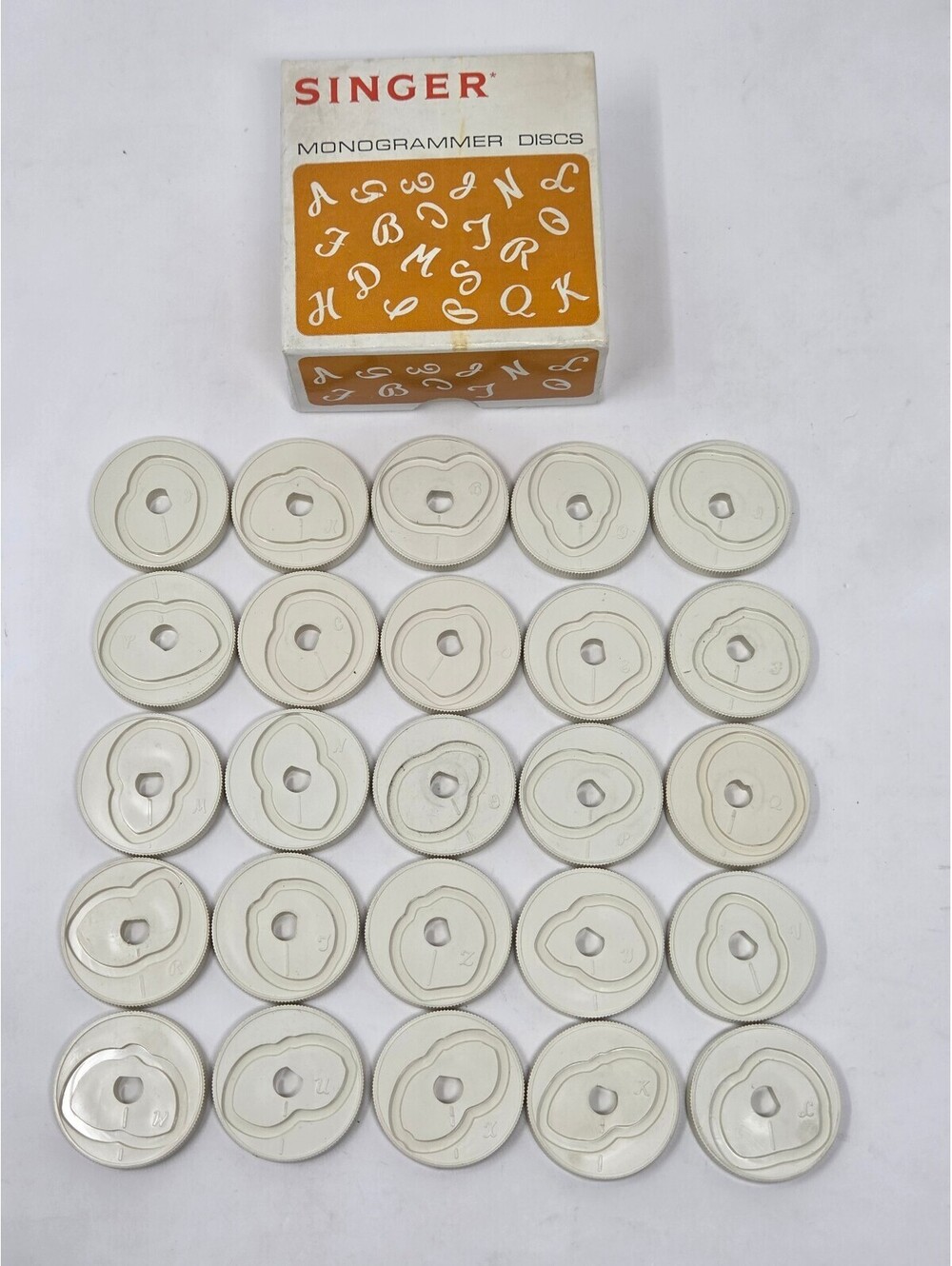 Singer Monogrammer Discs Set for Sewing Machine Alphabet Letters Missing F
